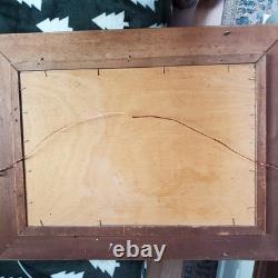 Antique Landscape Mountain Art Rustic Barn Print Thick BRONZE/GOLD Scroll Frame