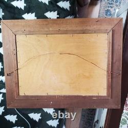 Antique Landscape Mountain Art Rustic Barn Print Thick BRONZE/GOLD Scroll Frame