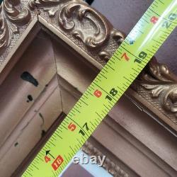 Antique Landscape Mountain Art Rustic Barn Print Thick BRONZE/GOLD Scroll Frame