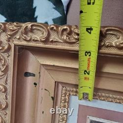 Antique Landscape Mountain Art Rustic Barn Print Thick BRONZE/GOLD Scroll Frame