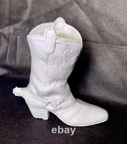 Antique Large Cast Iron Cowboy Boot Western Rustic Decor Garden Vase Door Stop