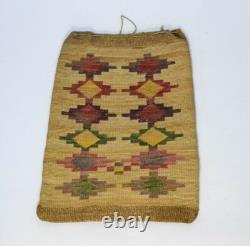 Antique Large Nez Perce Corn Husk Bag late 19th century 16 h x 12w