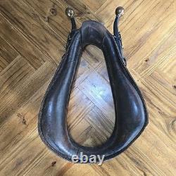 Antique Leather, Wood, &Brass Horse Collar with Brass Topper L 30 W 20 H 8