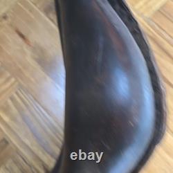 Antique Leather, Wood, &Brass Horse Collar with Brass Topper L 30 W 20 H 8