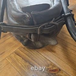 Antique Leather, Wood, &Brass Horse Collar with Brass Topper L 30 W 20 H 8