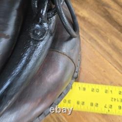 Antique Leather, Wood, &Brass Horse Collar with Brass Topper L 30 W 20 H 8