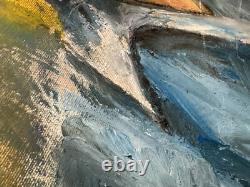 Antique Old West Social Realism Americana Cowboy Portrait Oil Painting, 1940s