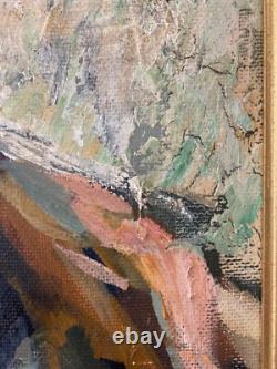 Antique Old West Social Realism Americana Cowboy Portrait Oil Painting, 1940s