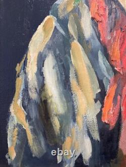 Antique Old West Social Realism Americana Cowboy Portrait Oil Painting, 1940s