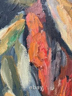 Antique Old West Social Realism Americana Cowboy Portrait Oil Painting, 1940s