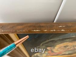 Antique Old West Social Realism Americana Cowboy Portrait Oil Painting, 1940s