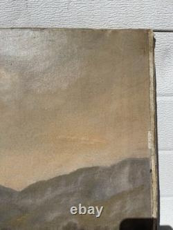 Antique Original Oil Painting Cows Crossing River Hamilton Hamilton 1847-1928