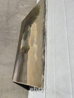 Antique Original Oil Painting Cows Crossing River Hamilton Hamilton 1847-1928