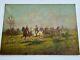 Antique Painting Large Restoration Project Horses Landscape Signed Listed As Is