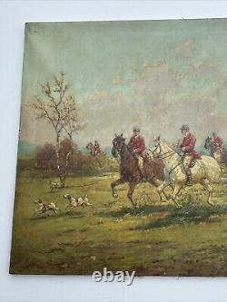 Antique Painting Large Restoration Project Horses Landscape Signed Listed As Is