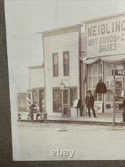 Antique Photo Cabinet Card Cowboys Frontier Bank 1890s Photo Marked Broken Arrow