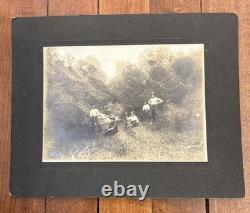 Antique Photo Cabinet Card Cowboys withRifles Western Frontier Marked 1895 Photo