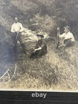 Antique Photo Cabinet Card Cowboys withRifles Western Frontier Marked 1895 Photo