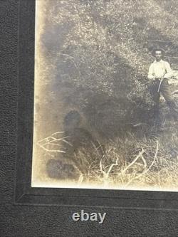 Antique Photo Cabinet Card Cowboys withRifles Western Frontier Marked 1895 Photo