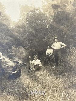 Antique Photo Cabinet Card Cowboys withRifles Western Frontier Marked 1895 Photo