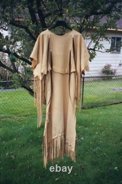 Antique Plains Indian Buckskin Tasseled Dress, Traditional Native American Dress