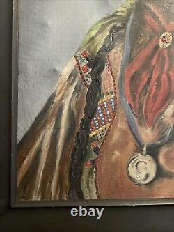 Antique Portrait Of Wolf Robe Cheyenne/Sioux Indian Chief Signed