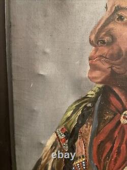 Antique Portrait Of Wolf Robe Cheyenne/Sioux Indian Chief Signed