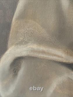 Antique Portrait Painting Wpa Era Man Men Jester Circus Signed Fabrizio Large