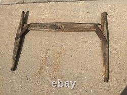 Antique Primitive Wood Ox Yoke Wrought Iron Country Decor Western Americana