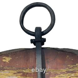 Antique Primitive XL Oxen Yoke Wood Wrought Iron Country Decor Western Americana