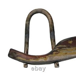 Antique Primitive XL Oxen Yoke Wood Wrought Iron Country Decor Western Americana