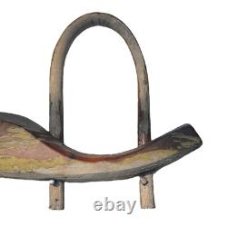 Antique Primitive XL Oxen Yoke Wood Wrought Iron Country Decor Western Americana
