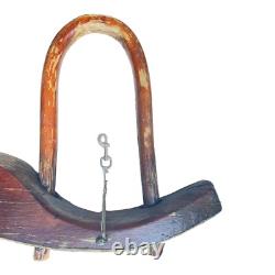 Antique Primitive XL Oxen Yoke Wood Wrought Iron Country Decor Western Americana