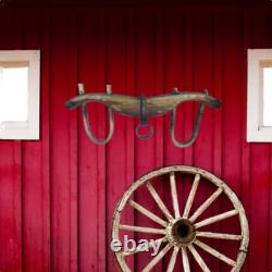 Antique Primitive XL Oxen Yoke Wood Wrought Iron Country Decor Western Americana