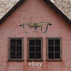 Antique Primitive XL Oxen Yoke Wood Wrought Iron Country Decor Western Americana