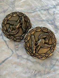 Antique RARE Bird Bridle Rosettes Large