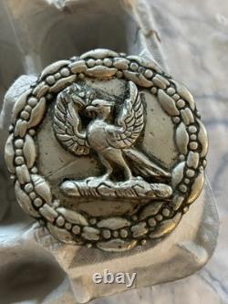 Antique RARE Bird Bridle Rosettes Large