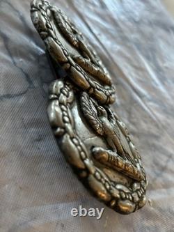 Antique RARE Bird Bridle Rosettes Large