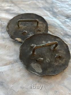 Antique RARE Bird Bridle Rosettes Large