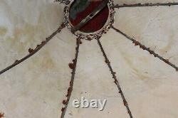 Antique Rawhide Leather Lampshade LARGE Country Western Americana Decor Shade