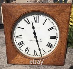 Antique Self Winding Clock Company New York Western Union Large Wall Clock