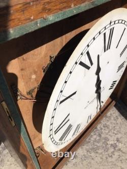 Antique Self Winding Clock Company New York Western Union Large Wall Clock