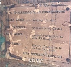 Antique Self Winding Clock Company New York Western Union Large Wall Clock