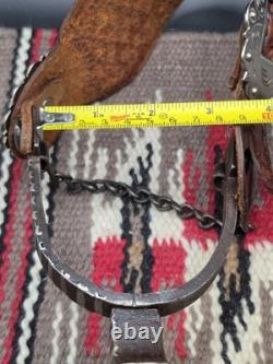 Antique Spanish Style Spurs With Jingle Bobs, Heel Chains And Spur Straps