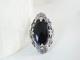 Antique Sterling Silver 925 Large Black Onyx Statement Ring Size 8