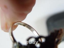 Antique Sterling Silver 925 Large Black Onyx Statement Ring Size 8