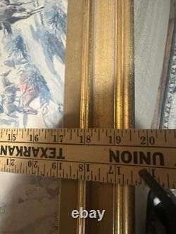 Antique THE SIGNAL Signed CM Russell 25.5x19.5Western Native American Indian