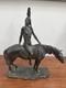 Antique Western Bronze Sculpture by Charles H. Humphriss 1904 The Warrior