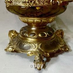 Antique Western Decorative Glass Soup Jar Large Metal Engraving Devil Mask Handl Antique Western Decorative Glass Soup Jar Large Metal Engraving Devil Mask Handl