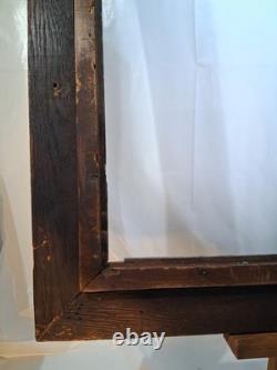 Antique Western Landscape Pastel/Chalk Art With Hand Carved Oak Gesso Frame Signed